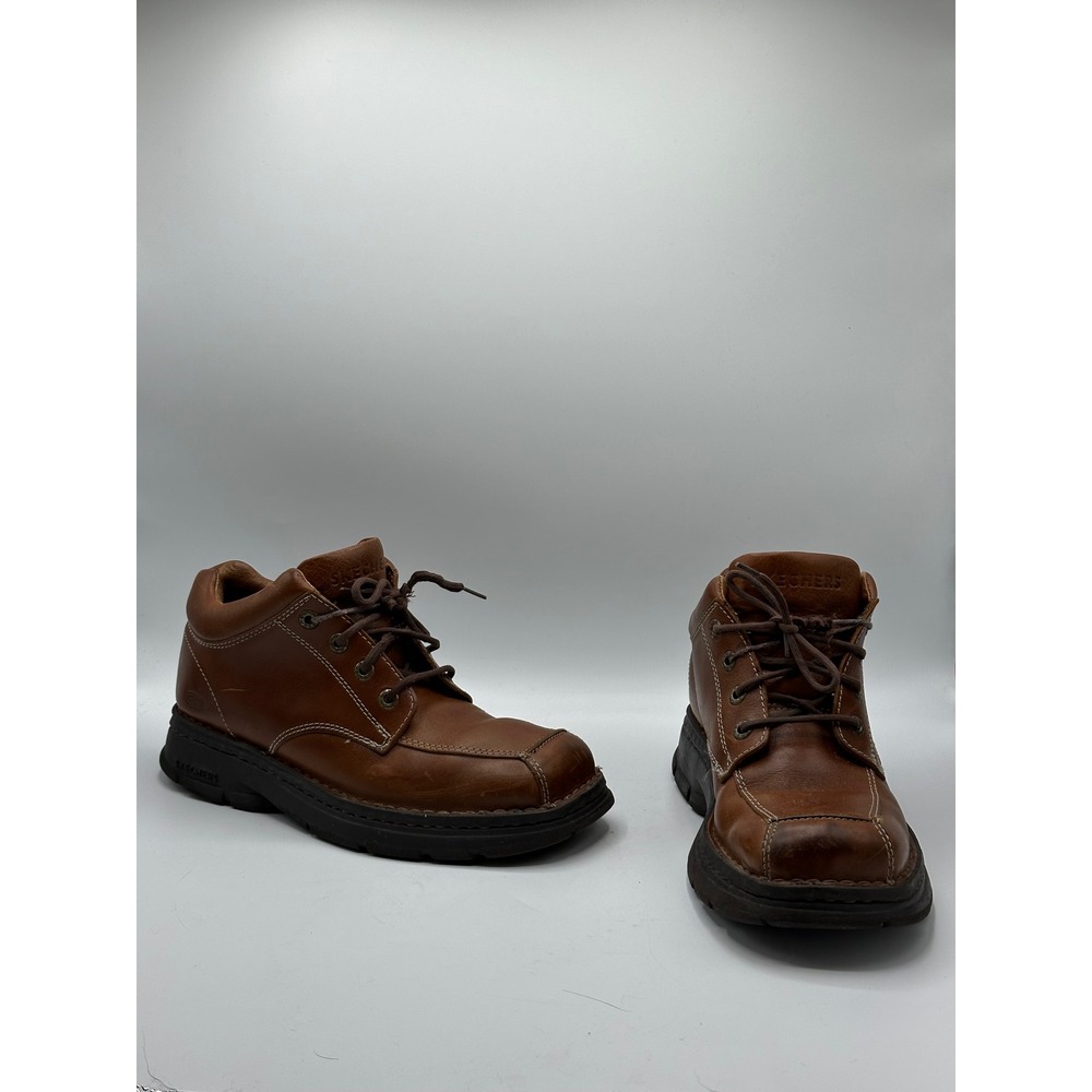 Mens Skechers Leather Lace Up Chukka Boots Brown Size 9 Y2K Vintage